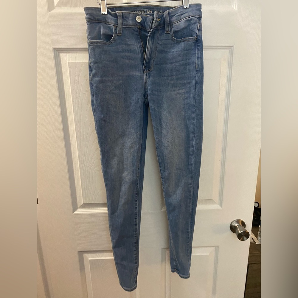 American eagle light wash next level stretch jeans